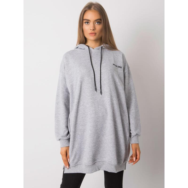 Dámska mikina s vreckami melange INDIRA sivá