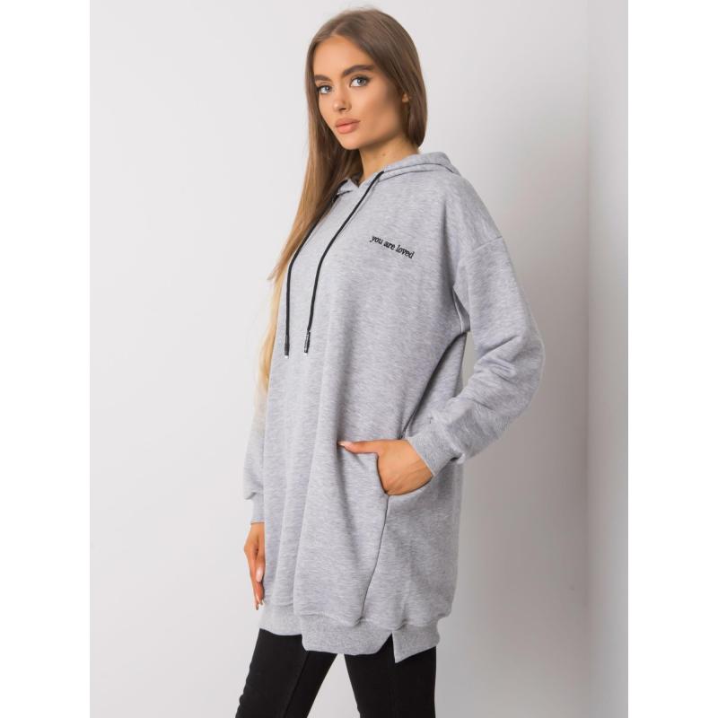 Dámska mikina s vreckami melange INDIRA sivá