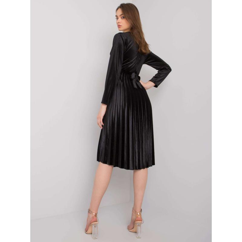 Dámské šaty se zavazováním velurové Vernazza černé 