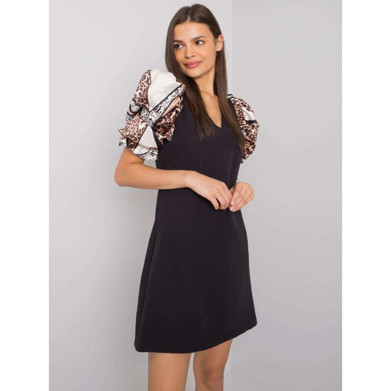 Női ruha dekoratív ujjakkal LEESBURG fekete