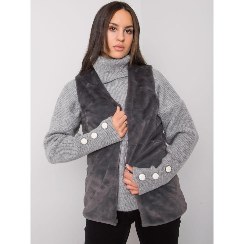 Dámská vesta kožešinová LOXXLEY grafitová