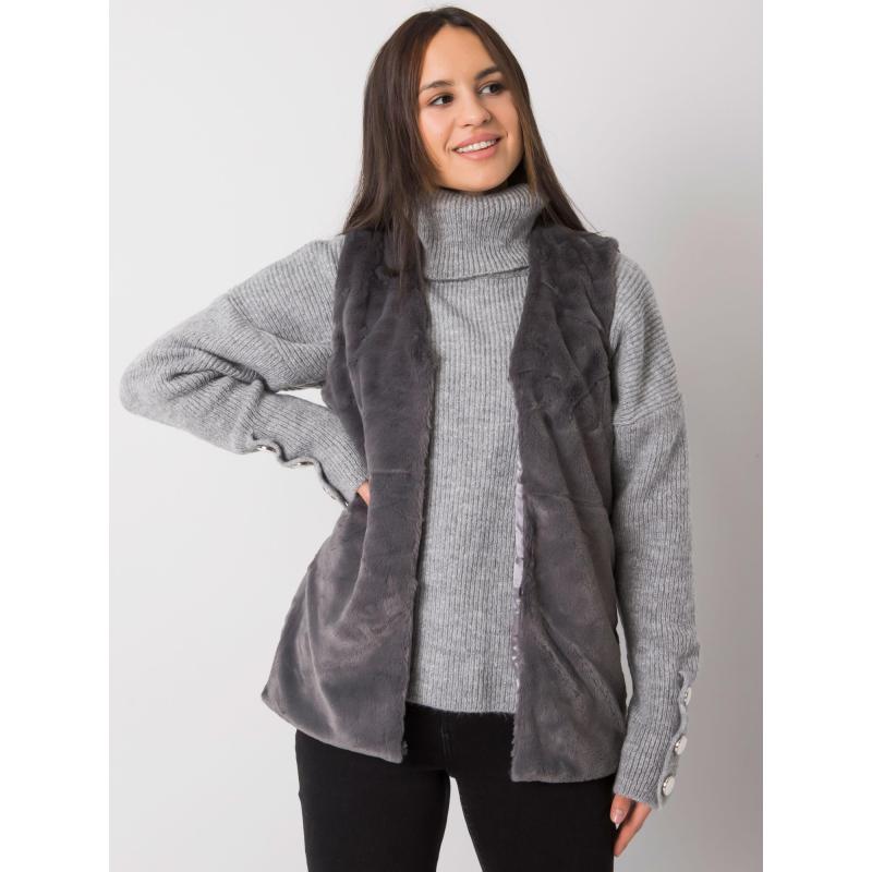 Dámská vesta kožešinová LOXXLEY grafitová