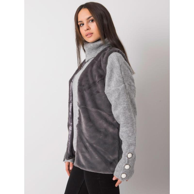 Dámská vesta kožešinová LOXXLEY grafitová