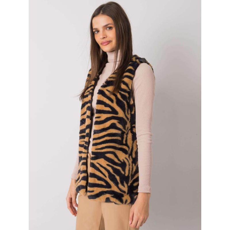 Dámská vesta s kožešinovým vzorem RAEGEN béžová 