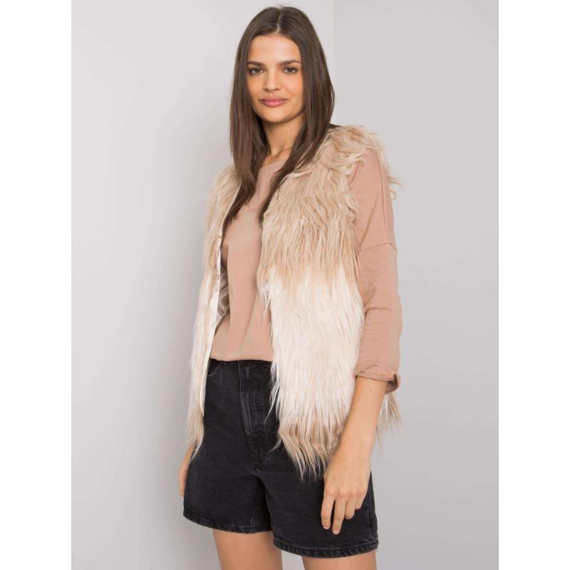 Dámská vesta kožešinová ROMI béžová