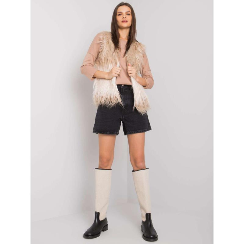 Dámská vesta kožešinová ROMI béžová