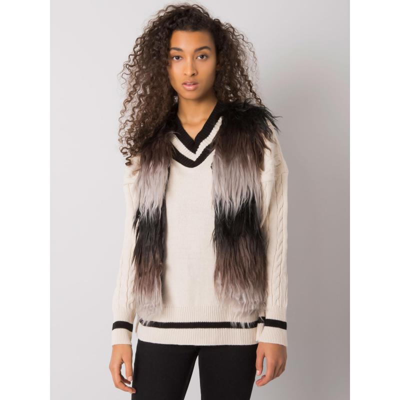 Dámská vesta kožešinová ROMI černošedá 