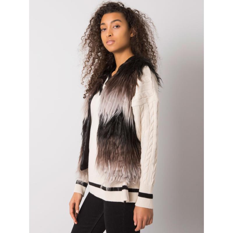Dámská vesta kožešinová ROMI černošedá 