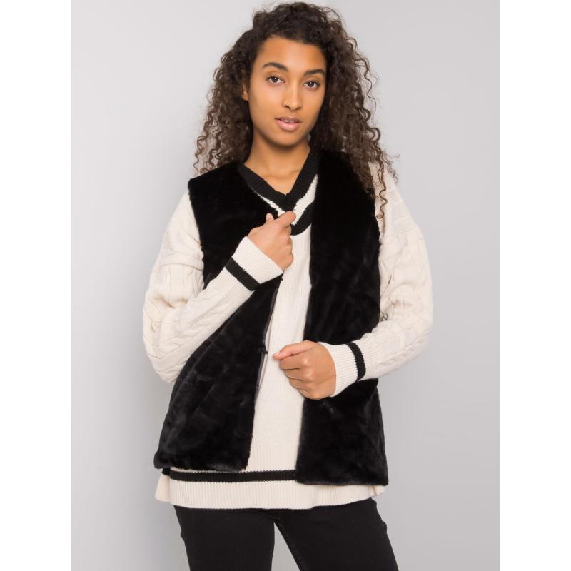 Dámská vesta kožešinová LOXXELY černá