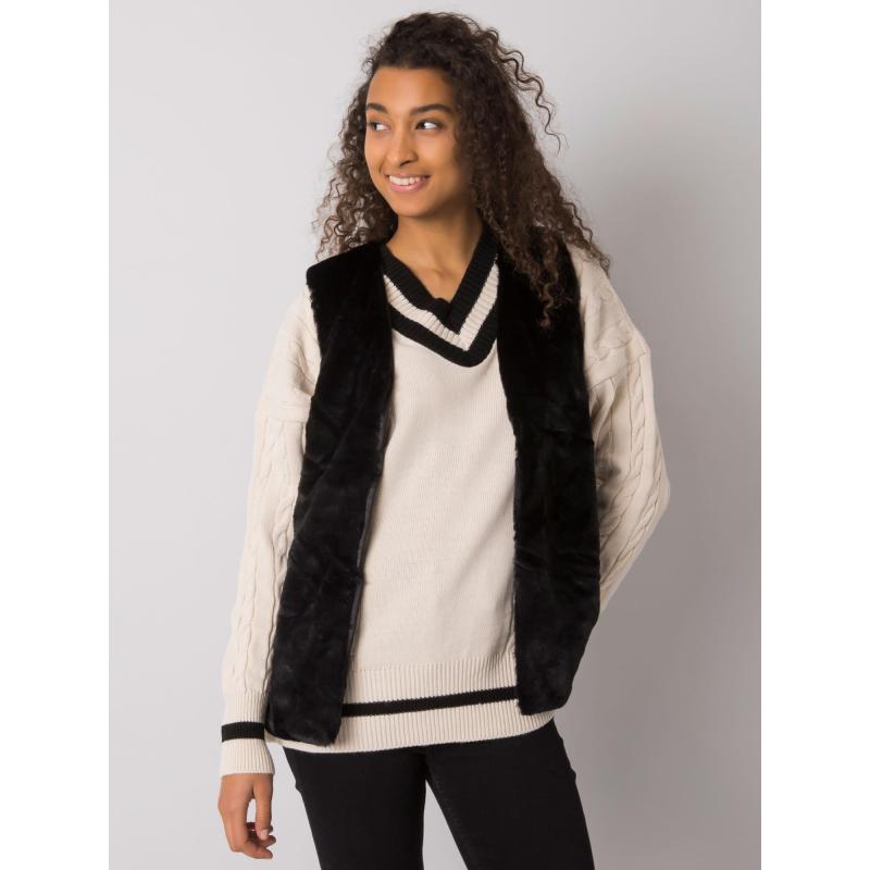 Dámská vesta kožešinová LOXXELY černá