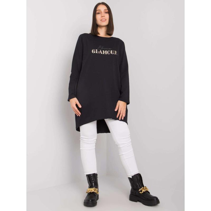 Női plus size tunika zsebekkel ALEXIAH fekete