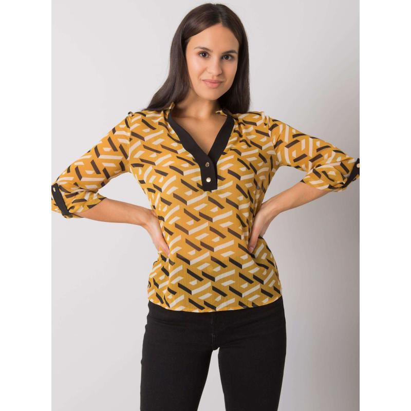 Dámska blúzka s potlačou DENCER čierno-žltá