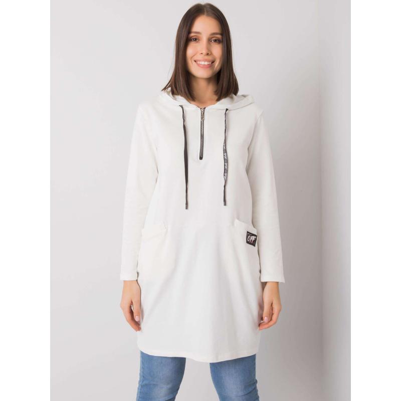 Dámská tunika s kapucí bavlněná plus size KIERRA ecru 