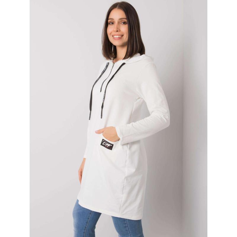 Dámská tunika s kapucí bavlněná plus size KIERRA ecru 