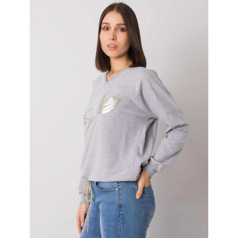 Dámská halenka plus size s potiskem JULIEE šedá 