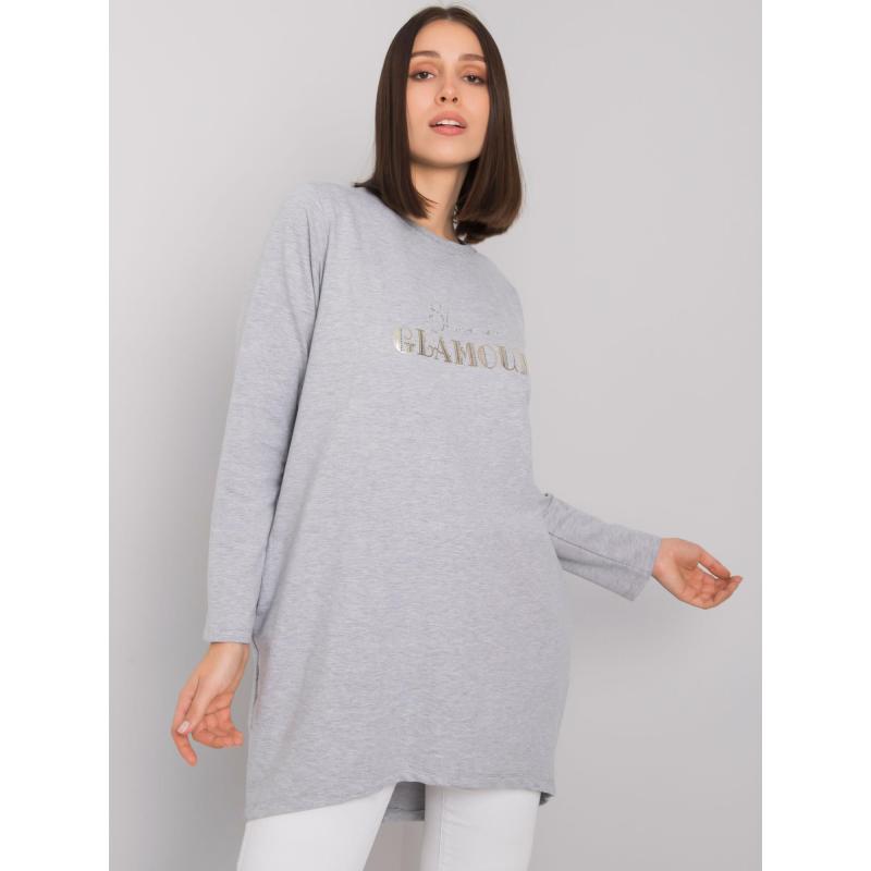 Dámská tunika s kapsami plus size ALEXIAH šedá