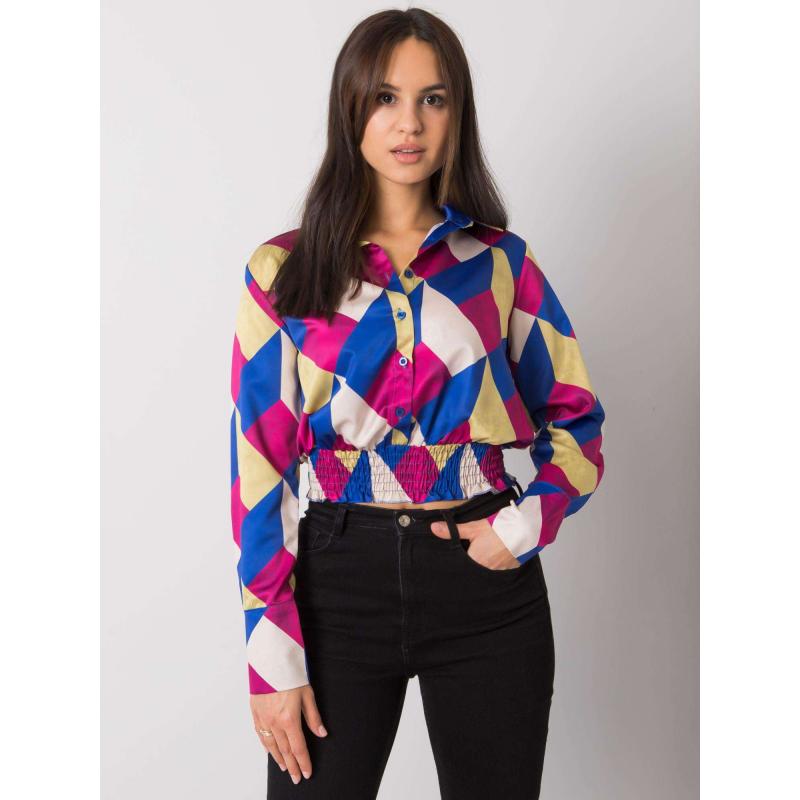 Dámska blúzka GRIZELLA modrá a žltá