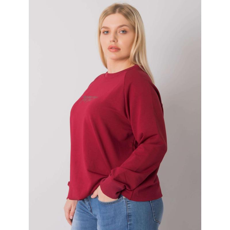 Dámská mikina plus size s nápisem MARLOW bordó 