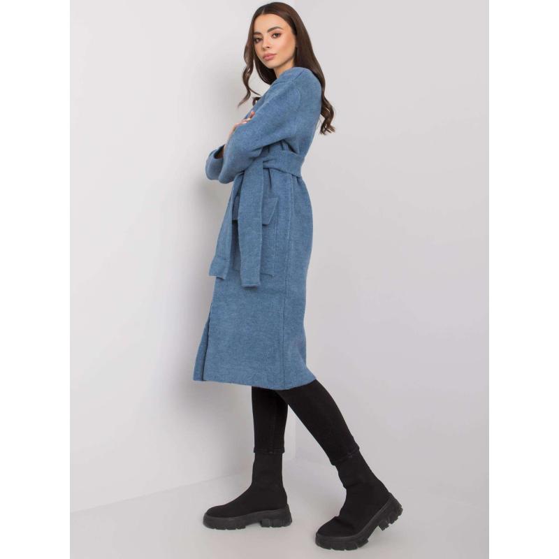 Női kardigán nyakkendővel Cordie RUE PARIS kék
