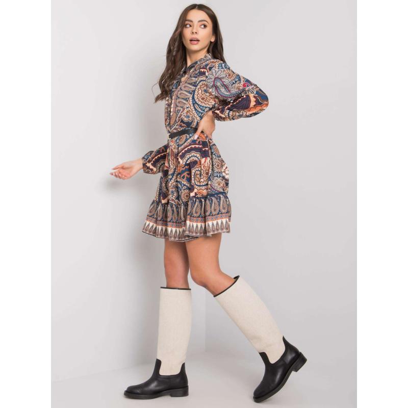 Dámské šaty s potiskem MILAH tmavě modré 