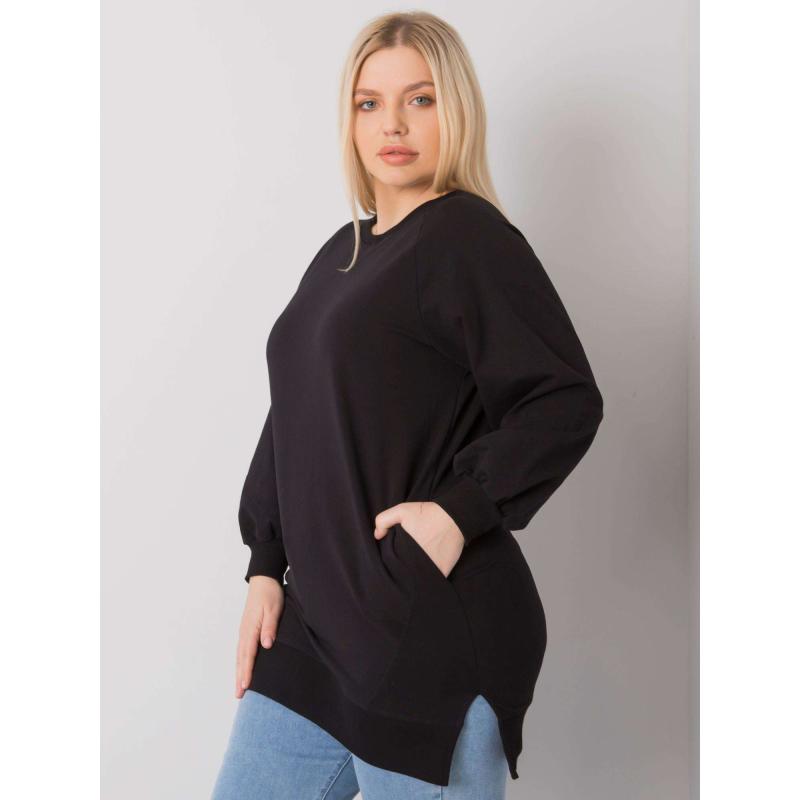 Dámska hladká blúzka plus size TOLEDO čierna