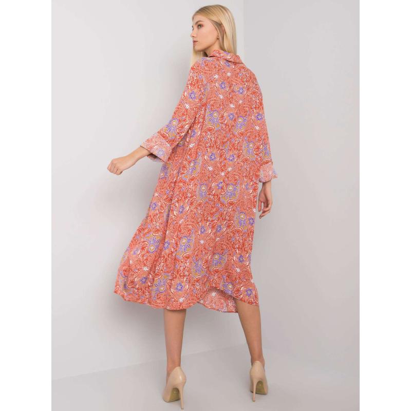 Női laza szabású ruha mintás PRINCENTON tégla