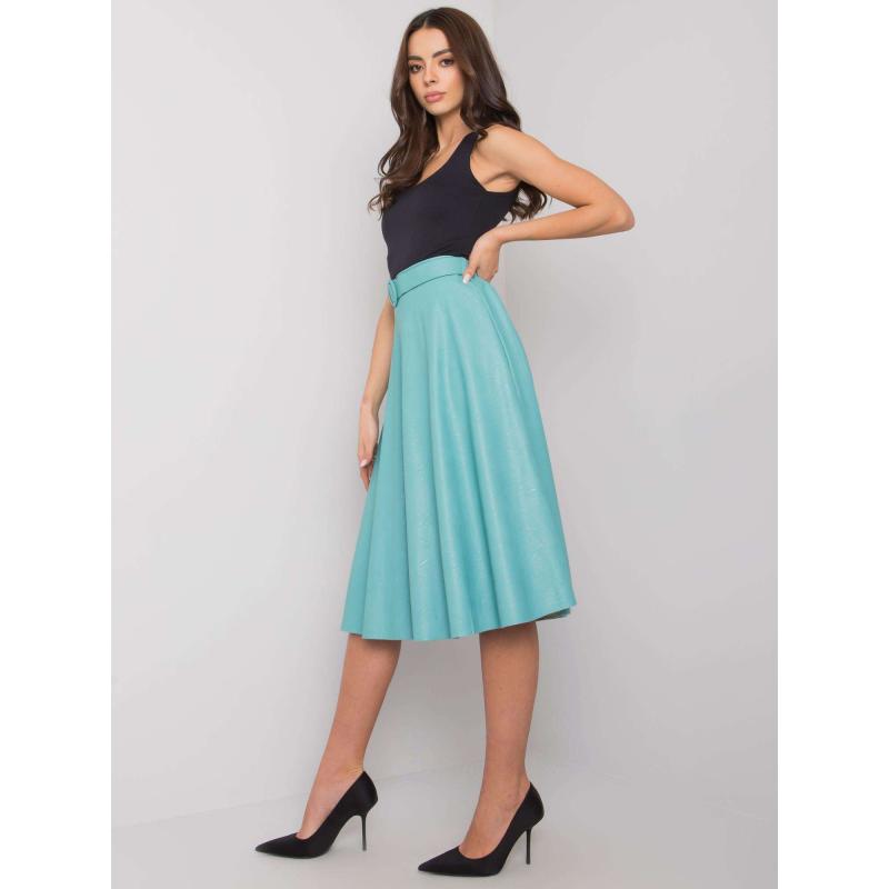 Dámska sukňa z ekokože GERRIE tyrkysová