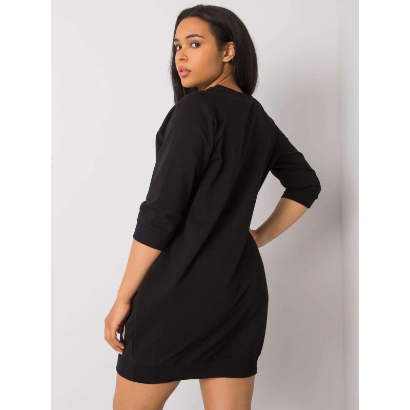 Dámské šaty bavlněné plus size KARISSA černé  