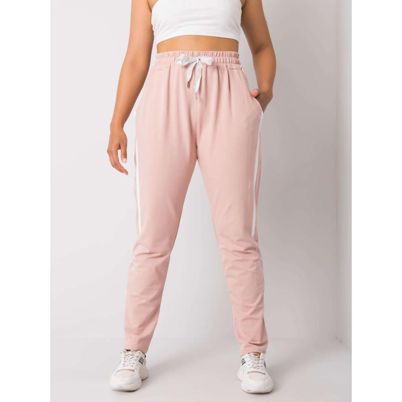 Dámské tepláky s potiskem plus size ABELIA růžové