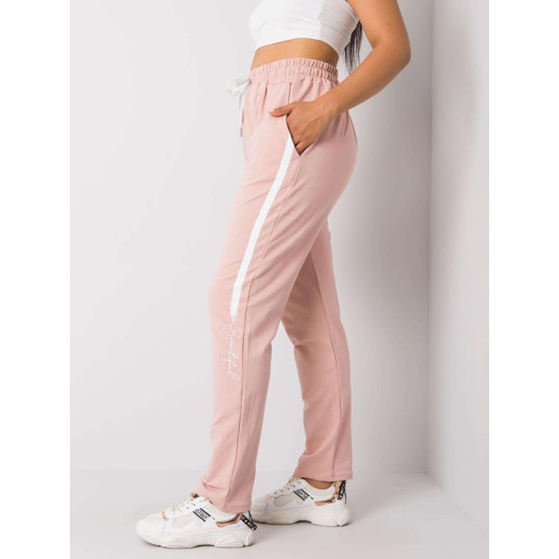 Dámské tepláky s potiskem plus size ABELIA růžové