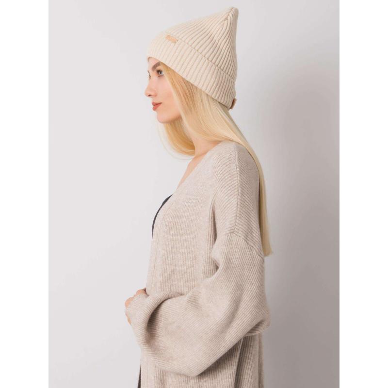 Dámská čepice pletená RUE PARIS béžová 
