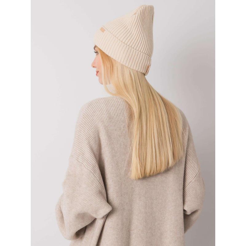 Dámská čepice pletená RUE PARIS béžová 