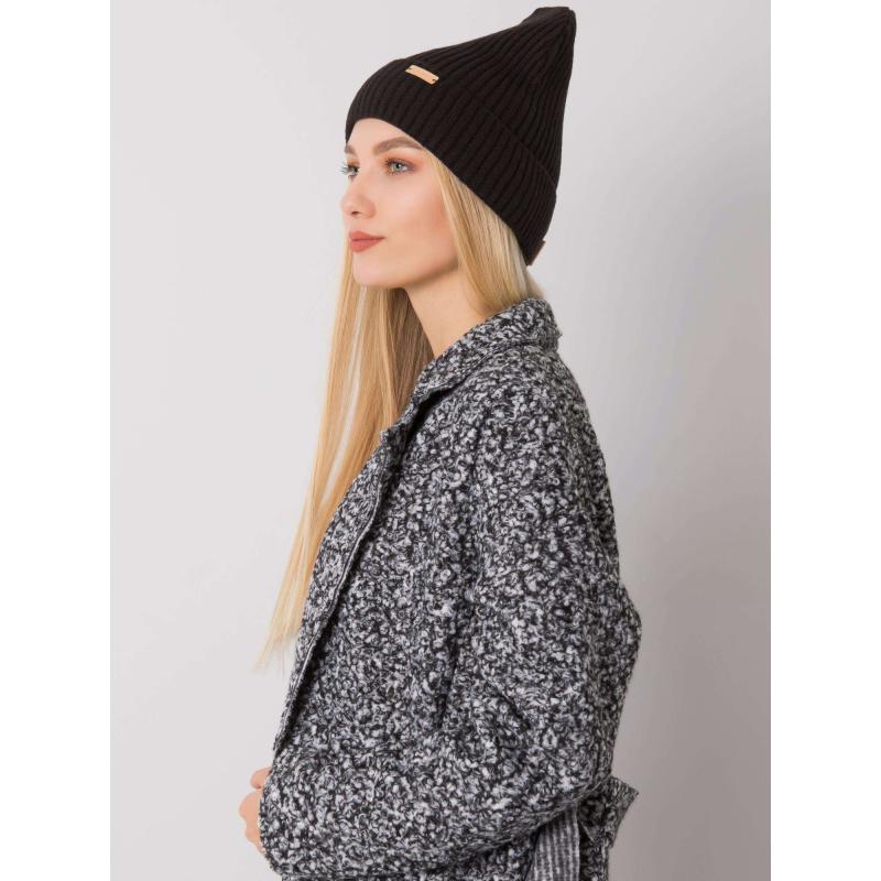 Dámská čepice pletená RUE PARIS černá 