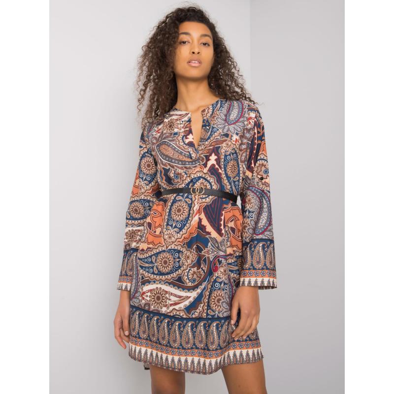 Női nyomtatott ruha VANCOUVER tengerészkék