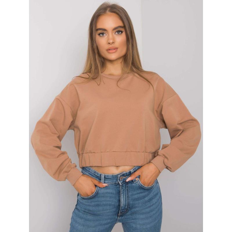 Női pamut pulóver ELAIN barna