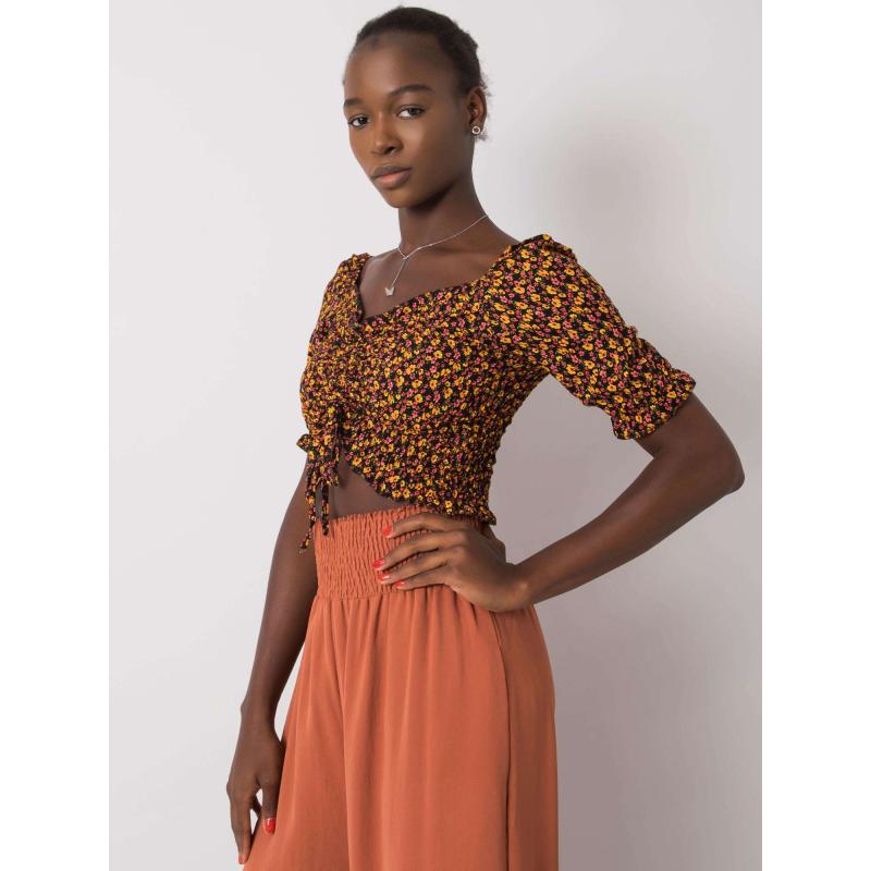 Női fodros blúz Bahia RUE PARIS fekete