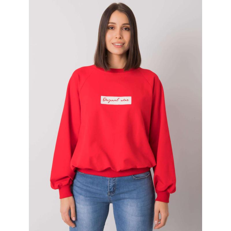 Női kapucnis pulóver plus size HARIETTE piros