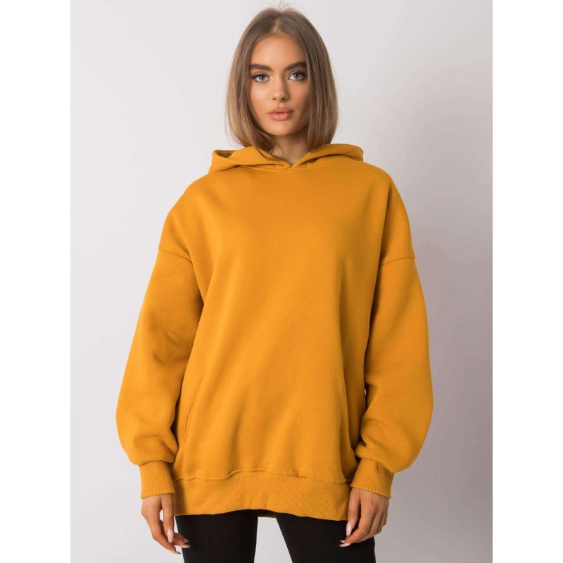 Női kapucnis pulóver MICHELE sötétsárga