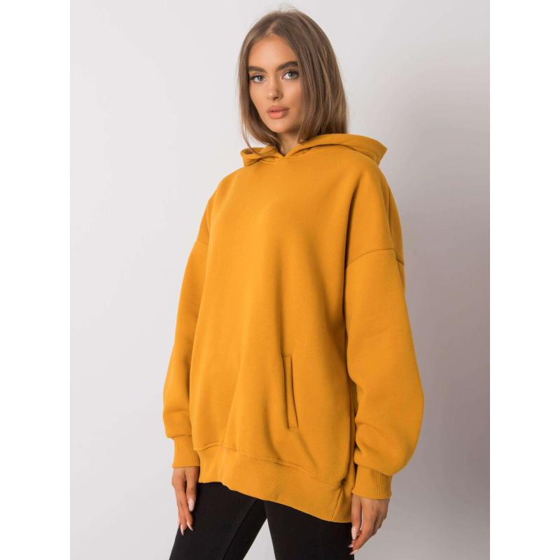 Női kapucnis pulóver MICHELE sötétsárga
