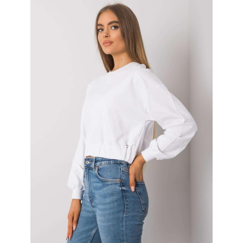 Női pamut kapucnis pulóver ELAIN fehér