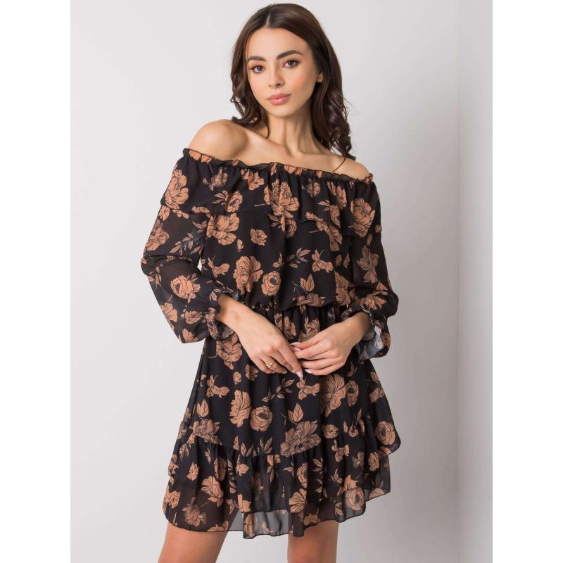 Női BRIANNON ruha fekete és barna színben