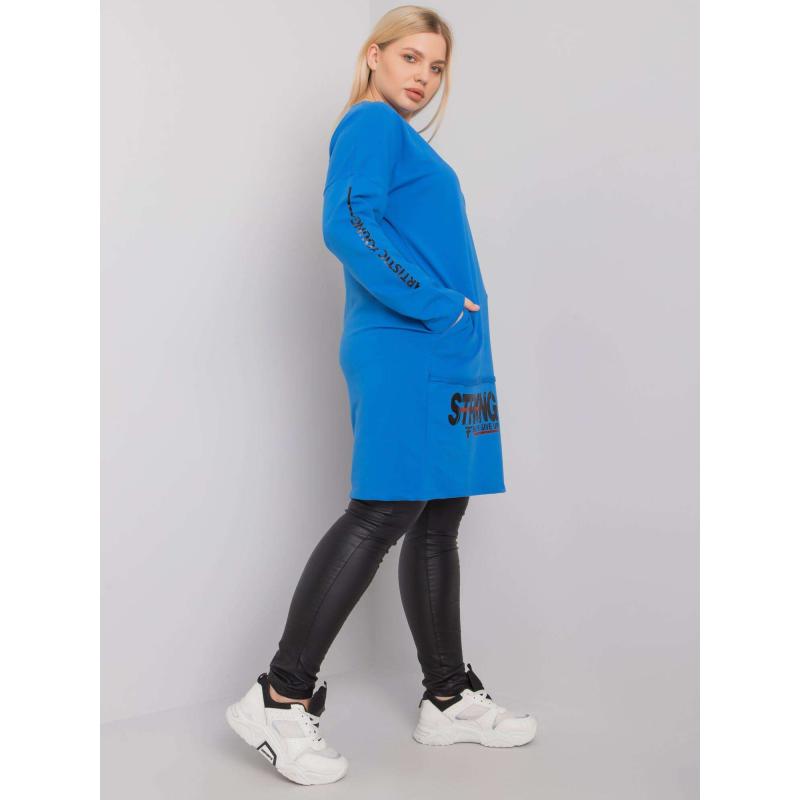 Női plus size pamut tunika ELEASHA sötétkék