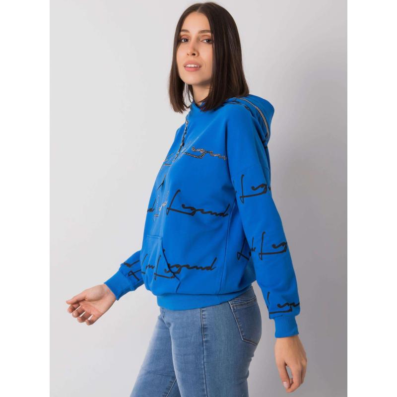 Dámská mikina s kapsou plus size JOSSY tmavě modrá 
