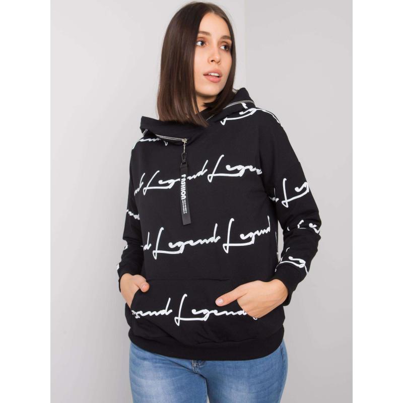 Dámská mikina s kapsou plus size JOSSY černá