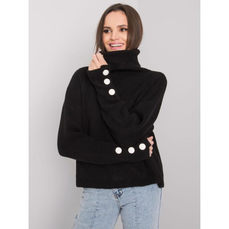 Dámský svetr s rolákem Emrie RUE PARIS černý 