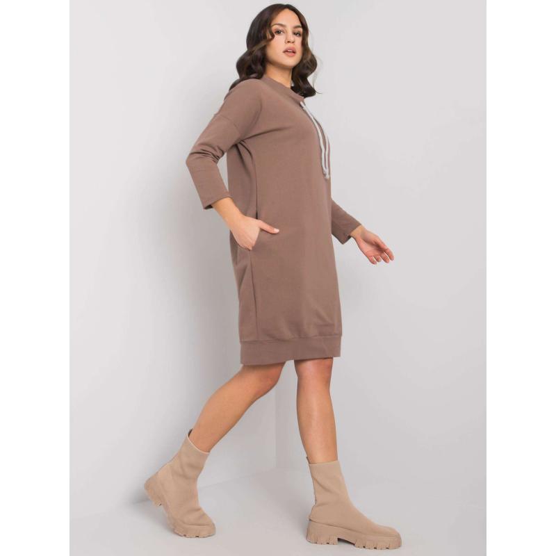 Dámské šaty bavlněné PAULIE hnědé
