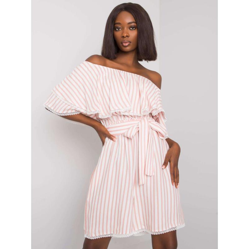 Dámský overal pruhovaný DALIANIS bílo-růžový 