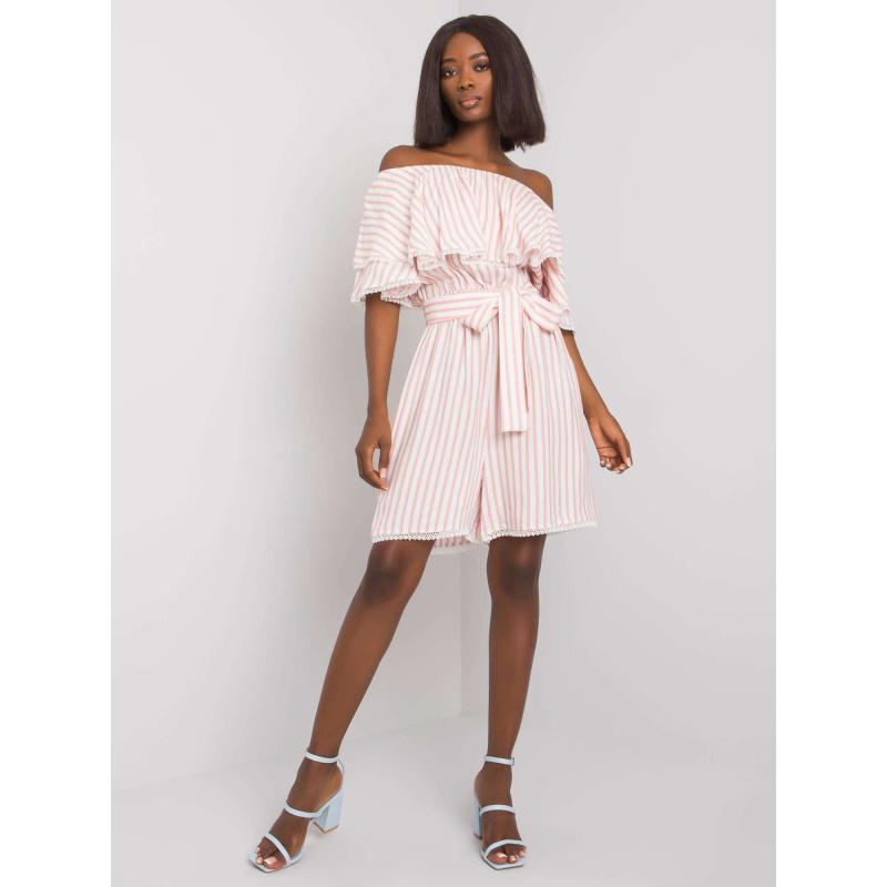 Dámský overal pruhovaný DALIANIS bílo-růžový 