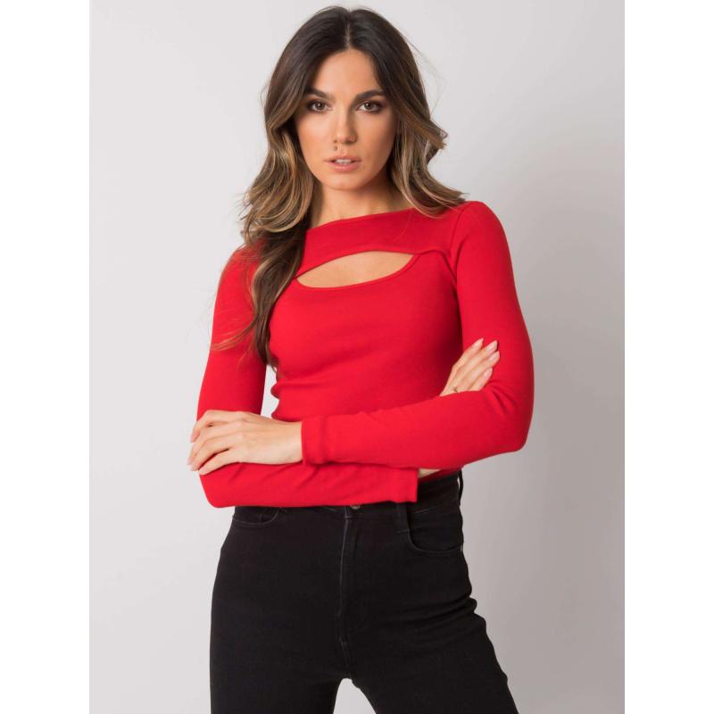 Dámská halenka s výřezem Jonnelle RUE PARIS červená 