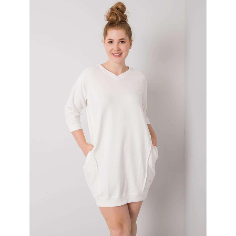 Dámske plus size bavlnené šaty KARISSA ecru